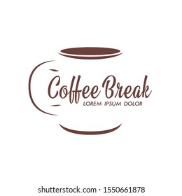 Coffee break logotype design, vector illustration