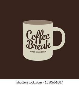Coffee break logotype design, vector illustration