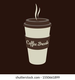 Coffee break logotype design, vector illustration