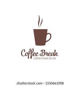 Coffee break logotype design, vector illustration