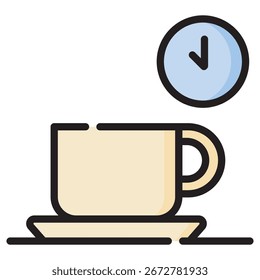 Coffee Break Modern Vector Icon – Minimal Illustration Symbol Template for Web Mobile App UI Design