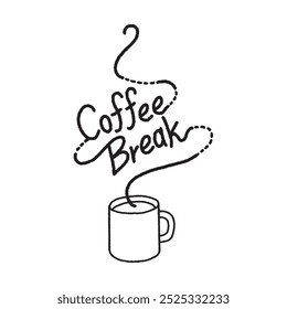 Coffee break monochrome logo icon