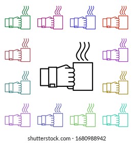 Coffee break multi color icon. Simple thin line, outline vector of web icons for ui and ux, website or mobile application