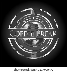 Coffee Break on grey camo texture
