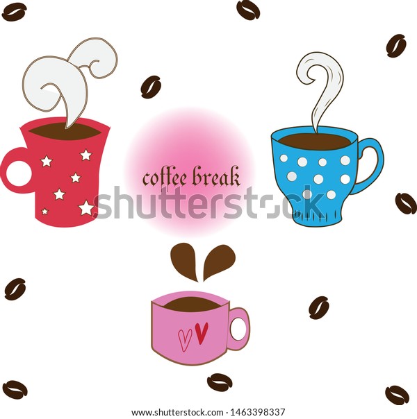 Coffee Break On White Background Stock Vector Royalty Free 1463398337