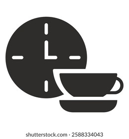 coffee break outline icon, cup symbol, flat vector illustration on white background