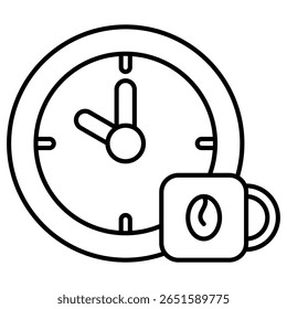 Coffee Break outline icon isolated on white