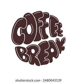 Phrase der Kaffeepause. Moderne Schriftart für Schriftzug. Vektorgrafik isoliert auf weißem Hintergrund. Handgezeichneter Schriftzug für Logo, Banner, Poster und andere Designzwecke.