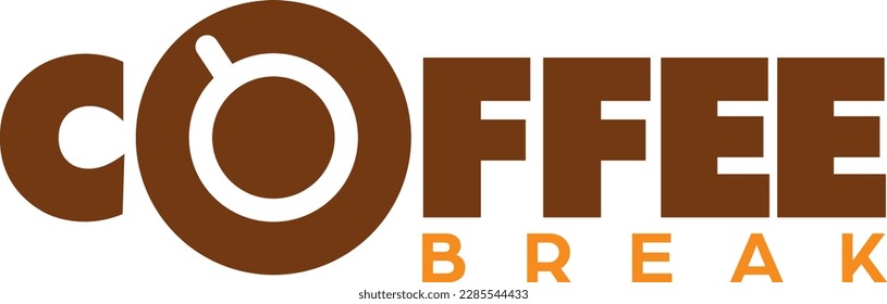 Coffee break point symbol with stylized cup