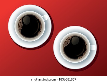 coffee break poster with cups drinks vector illustration design