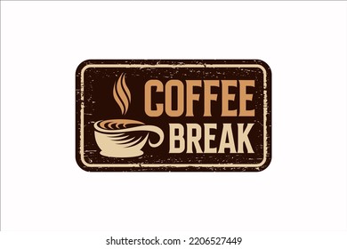 Coffee break Poster on white background, vector illustration	
