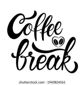 Cita de café. Logotipo de vector dibujado a mano con tipografía de letras sobre fondo blanco. Ilustración con eslogan para imprimir, banner, volante, afiche, pegatina