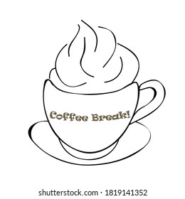 coffee break quote and coffee mug vector illustration