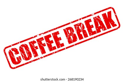 Coffee break red stamp text on white