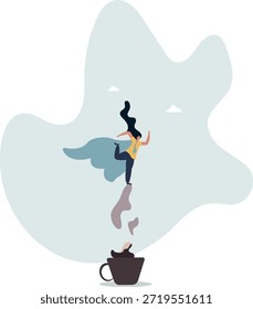 Pausa para refrescar o aumentar la energía, rutina matutina para ayudar a enfocar y aumentar la productividad, la vida y el empleo de las personas.