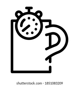 coffee break relax time line icon vector. coffee break relax time sign. isolated contour symbol black illustration