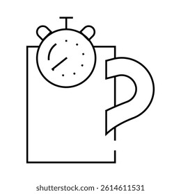 coffee break relax time line icon vector. coffee break relax time sign. isolated contour symbol black illustration