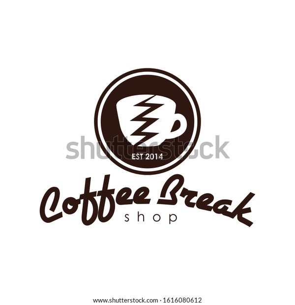 Coffee Break Shop Cafeteria Logo Template Stock Vector (Royalty Free