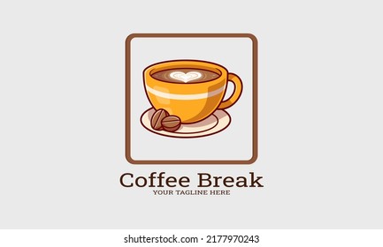 Coffee Break-Café-Logo Vorlage Vektorgrafik Logo für Kaffee 