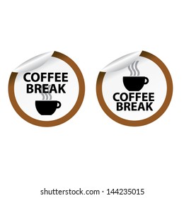 Coffee break sign brown border. Vector