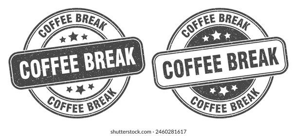 coffee break stamp. coffee break sign. round grunge label