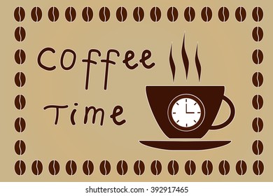 coffee break time concept flat style vector