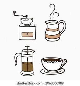 coffee break time element cup