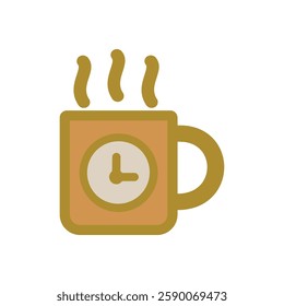 Coffee break time icon with color