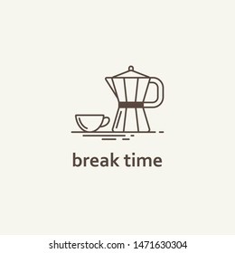 coffee break time logo icon vector