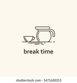 coffee break time logo icon vector