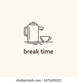 coffee break time logo icon vector