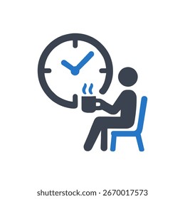 Icono De Horario De Descanso De Café Aislado Sobre Fondo Blanco 
