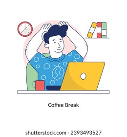Coffee Break vector Colorful Design illustration. Symbol on White background EPS 10 File
