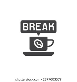 Coffee break vector icon. filled flat sign for mobile concept and web design. Coffee Break glyph icon. Symbol, logo illustration. Vector graphics