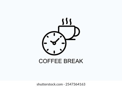 Coffee Break Vector Icon Or Logo Illustration