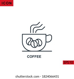 coffee break vector icon on white background. Illustration line icon for graphic, print media interfaces and web design.