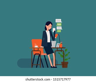 Coffee break. Vector illustration free business concept design. Happy flat cartoon style design