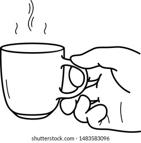 Coffee break. Vector outline icon.