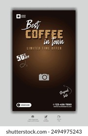 Coffee Break Vertical Banner Template design