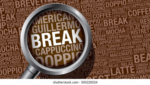 Coffee break word cloud concept, vector design template