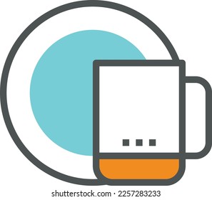coffee and breakfast illustration with flat style