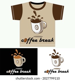 coffee break,slogan graphic typography design for print t shirt,illustration art,vector,vintage