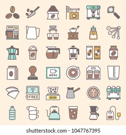 Coffee brew equipment for coffee shop, filled outline icon