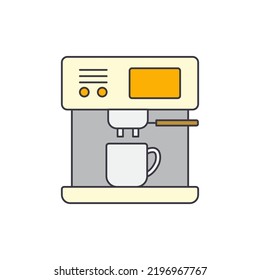 Coffee brewer icon in color, isolated on white background 