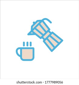 coffee brewer icon flat vector logo design trendy illustration signage symbol graphic simple