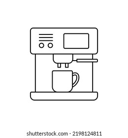 Coffee brewer icon in line style icon, isolated on white background