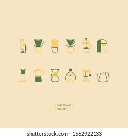 Coffee Brewery Icon Vector Set