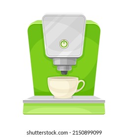 Elaboración de café con cafetera eléctrica y copa como ilustración de vectores de electrodomésticos de cocina de café