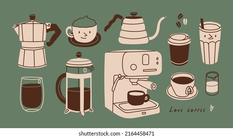 Free Vector  Set of coffee shop accessories