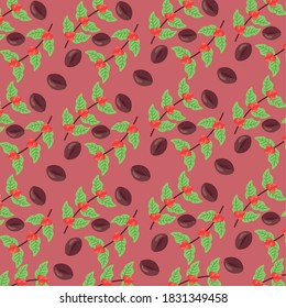 coffee brewing methods poster with beans and plants pattern vector illustration design